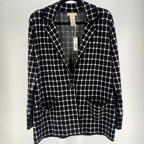 Max Studio Jackets & Blazers - Stylish Black and White Checked Blazer - Size S